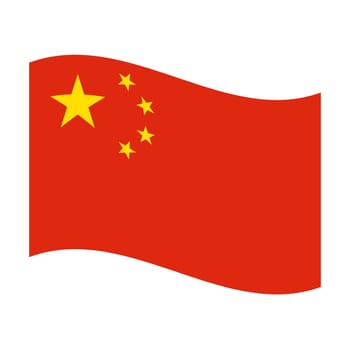 Illustration of the national flag of people republic china floating