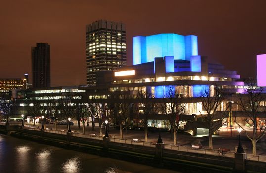 London National Theatre at night