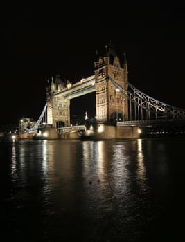 London, Tower Bridge at night