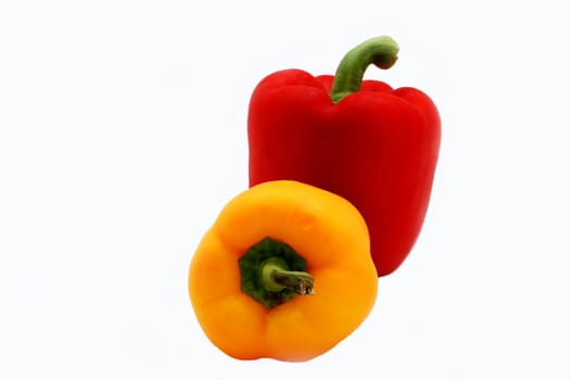 fresh peppers isolated on the white background