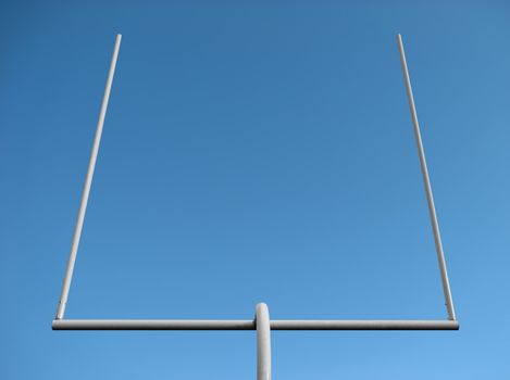 American football field goal posts against the clear sky.