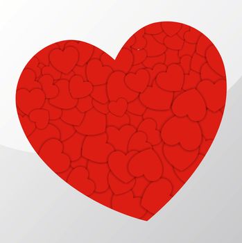 Red Valentine hearts - 2d illustration