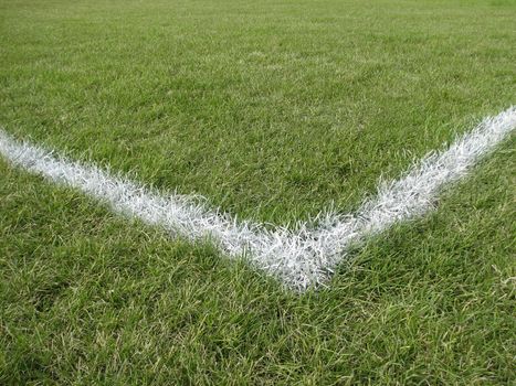 Corner boundary line of a generic playing field (football, soccer, baseball, rugby, cricket etc...)