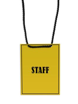 Staff backstage pass on white background.