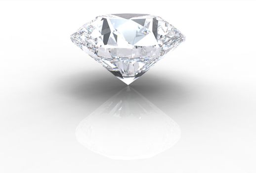 diamond gemstone isolated on white with shadows
