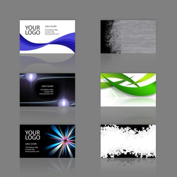 An assortment of 6 modern business cards - templates that are print ready and fully customizable. These include .25 inch bleed. Cards are 3.75 x 2.25 total, and trim to the standard 3.5 x 2 size.