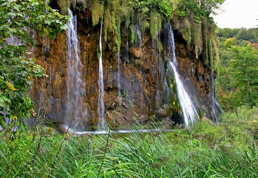 view of waterfalls in "Plitvice lakes" park