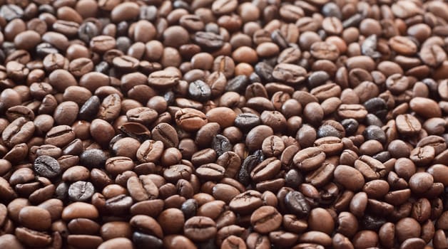 Background of roasted coffee beans.