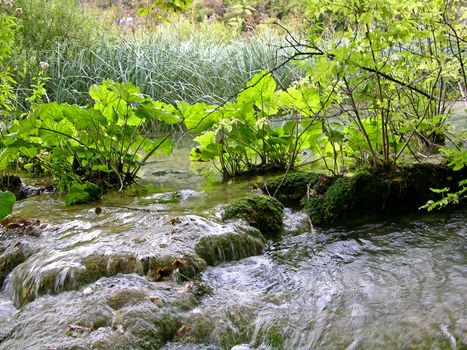 view of waterfalls in "Plitvice lakes" park