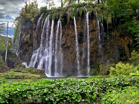 view of waterfalls in "Plitvice lakes" park