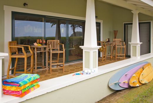 Oceanfront Lanai with Reflection of View.