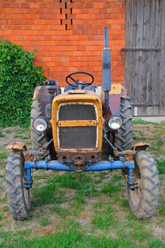 A tractor at the farm