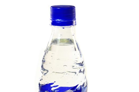 Bottle of mineral water in white background
