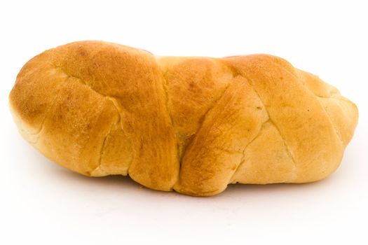 Appetizing bun on a white background