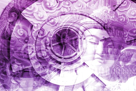 Collage of Asia Culture Abstract Background Wallpaper