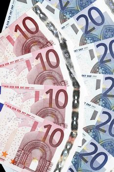 Money - Twenty And Ten Euro Notes Laid Out As Fan