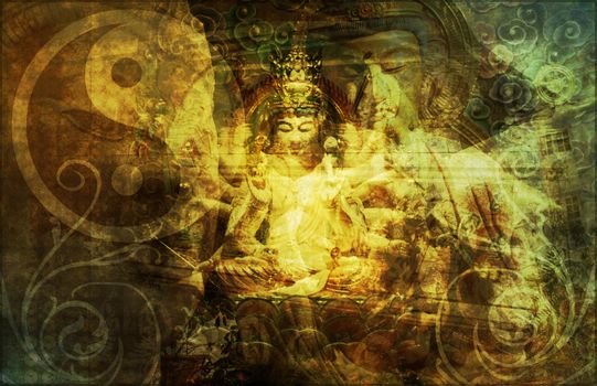Buddha Chinese Abstract Background as a Wallpaper