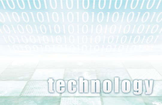 Technology on a Clear Blue Tech Background