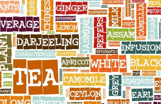 Assorted Teas Menu as a Food Drink Background