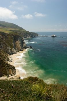 Pacific coastline in Big Sure near Bixby Bridge.