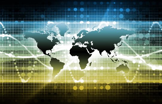 Blue Business Media Technology as a Background