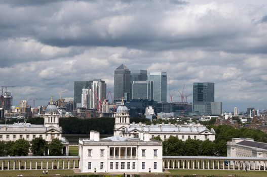 A view of the London skyline from greenwich park