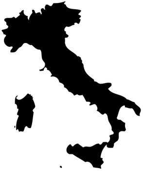 map of Italy isolated on white background