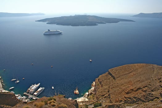 caldera view on santorini island in greece