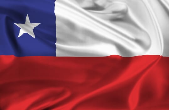 national flag of Chile waving in the wind