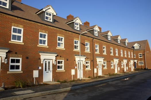 A row of new terraced houses