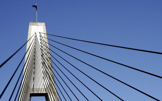 Anzac Bridge Pylon, Sydney, Australia: ANZAC Bridge is the longest cable-stayed bridge in Australia, and amongst the longest in the world.