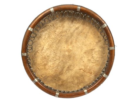 A dayereh (or doyra, dojra, dajre, doira,dajreja) is a medium-sized frame drum with jingles, used to accompany both popular and classical music in Iran (Persia), the Balkans, and many Central Asian countries such as Tajikistan and Uzbekistan. The simple drum is formed by attaching a skin cover onto a wooden ring with glue and cloth ties. This is similar to the Persian daira and the Turkish def. Some daira have metal pieces attached to give them a tambourine-like quality.
