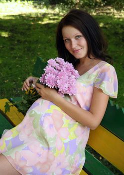 The pregnant woman on the seven month. The girl was born