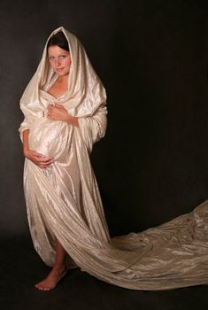 The pregnant woman on the seven month.