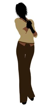 Female business executive silhouette on a white background
