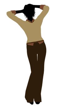 Female business executive silhouette on a white background