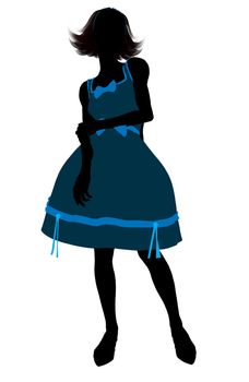 Teenager silhouette on a white background