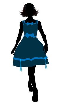 Teenager silhouette on a white background