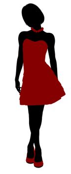 Teenager silhouette on a white background