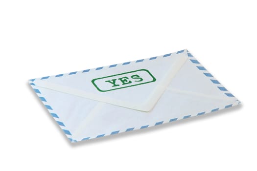 yes mail message isolated on white background business concepts with clipping path