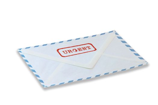 urgent mail message isolated on white background business concepts with clipping path