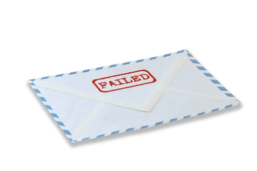 failed mail message isolated on white background business concepts with clipping path
