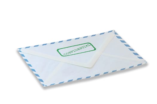 confidential mail message isolated on white background business concepts with clipping path