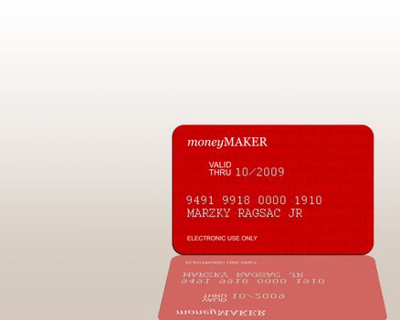 Credit Card with maneymaker watermarks and gradient