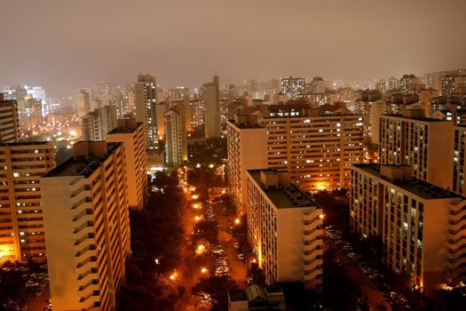 Night Scene of Anyang City in South Korea