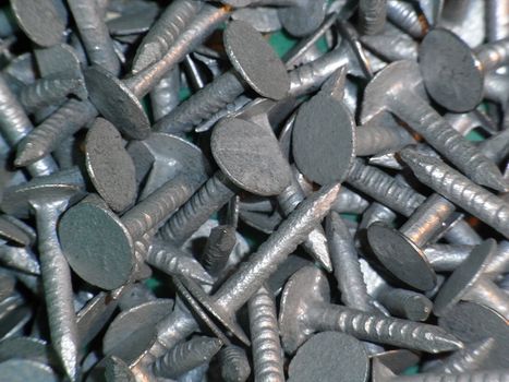 close up shot of roofing tacks