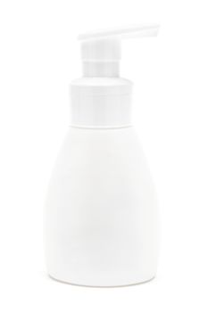 Bottle of liquid soap. White background.