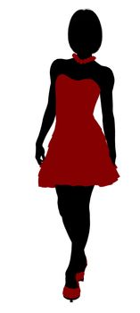 Teenager silhouette on a white background