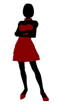 Teenager silhouette on a white background