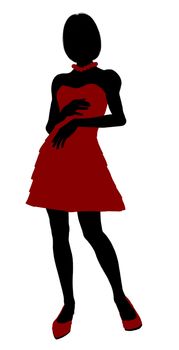 Teenager silhouette on a white background